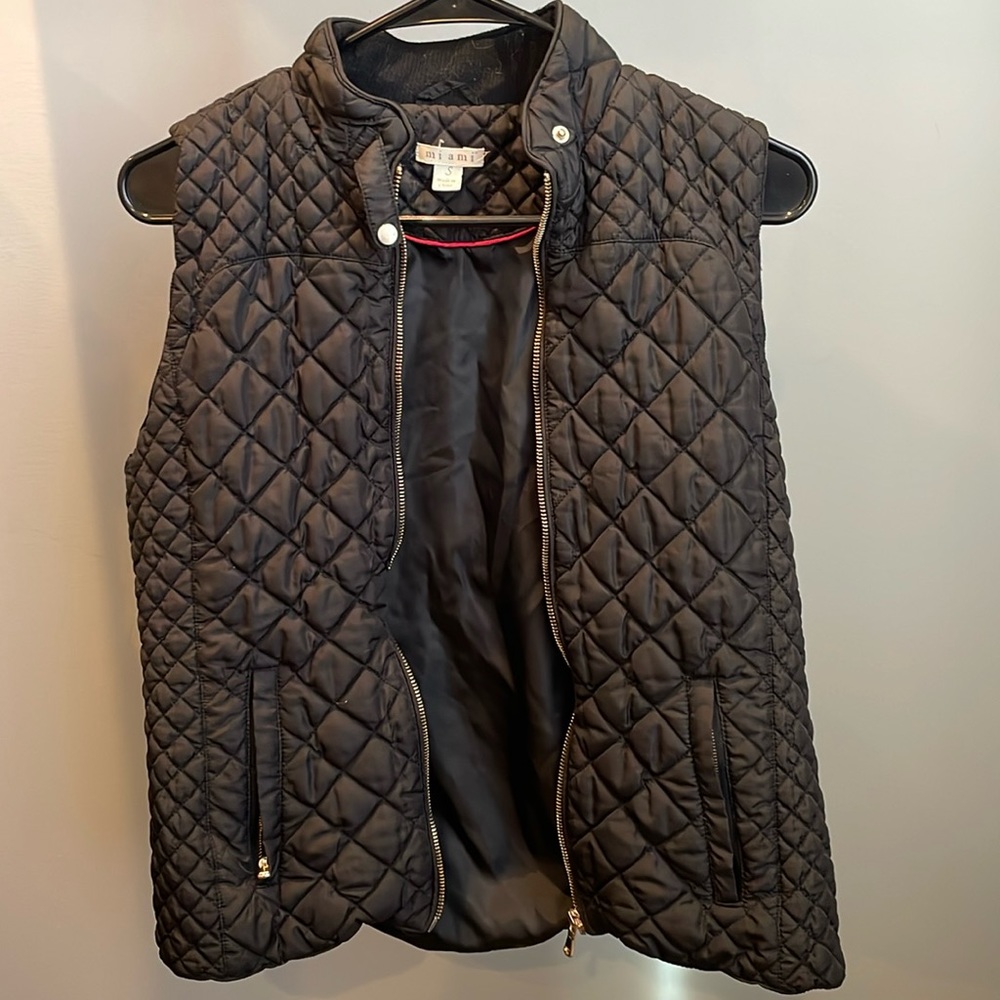 Small Black vest with gold zippers and buttons